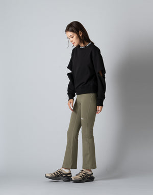 CRONOS WOMEN FLARE LEGGINGS【KHAKI】