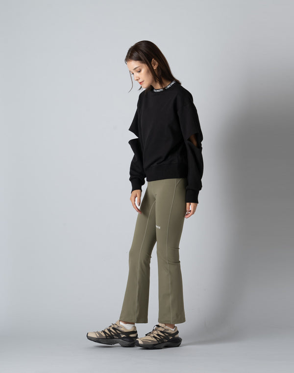 CRONOS WOMEN FLARE LEGGINGS【KHAKI】