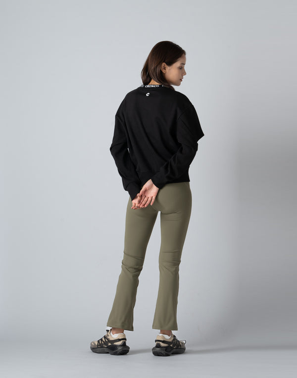 CRONOS WOMEN CUT OUT SWEAT [BLACK]