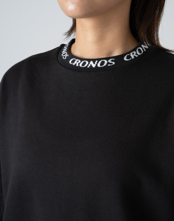 CRONOS WOMEN CUT OUT SWEAT [BLACK]
