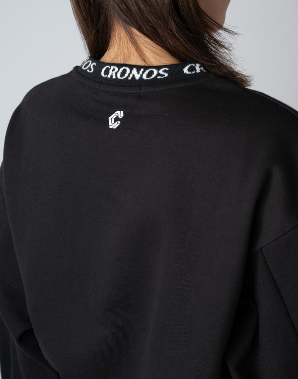 CRONOS WOMEN CUT OUT SWEAT [BLACK]