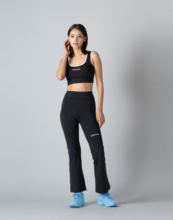 CRONOS WOMEN FLARE LEGGINGS【BLACK】