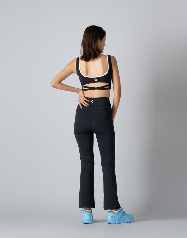CRONOS WOMEN FLARE LEGGINGS【BLACK】