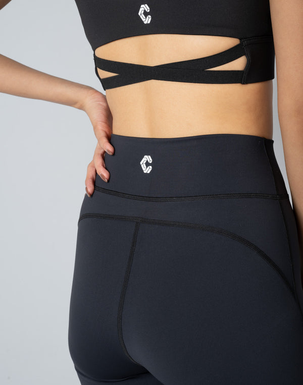 CRONOS WOMEN FLARE LEGGINGS【BLACK】