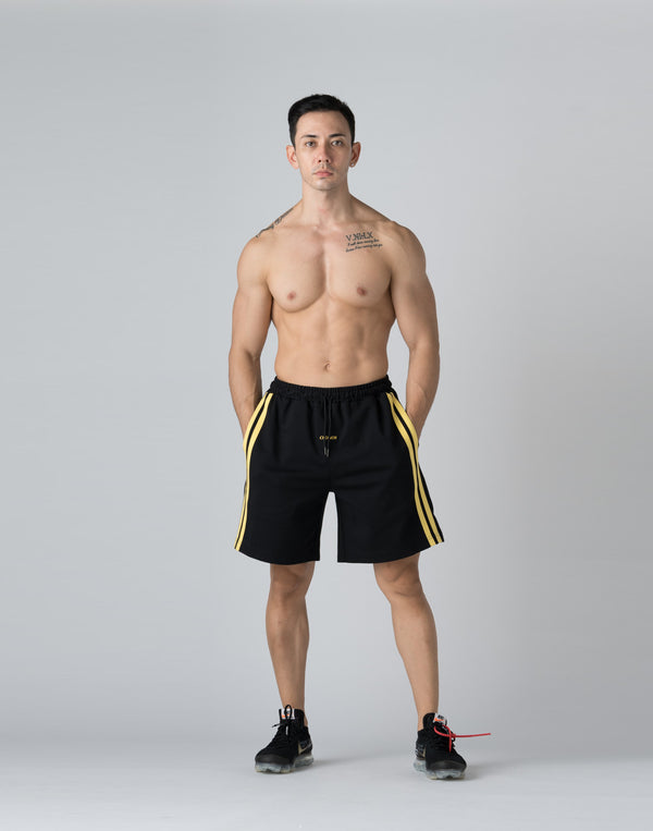 CRONOS DOUBLE STRIPES SHORTS【BLACK×YELLOW】