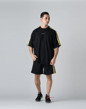 CRONOS DOUBLE STRIPES OVERSIZE T-SHIRTS【BLACK×YELLOW】