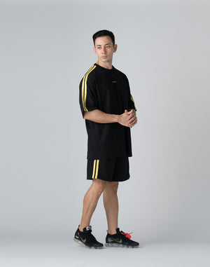 CRONOS DOUBLE STRIPES SHORTS【BLACK×YELLOW】