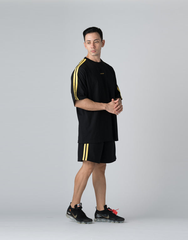 CRONOS DOUBLE STRIPES SHORTS【BLACK×YELLOW】