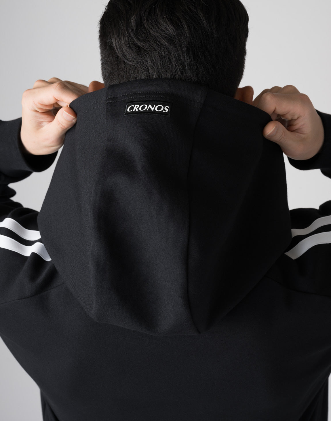 CRONOS DOUBLE STRIPES HOODIE【BLACK×WHITE】 – クロノス CRONOS Official Store