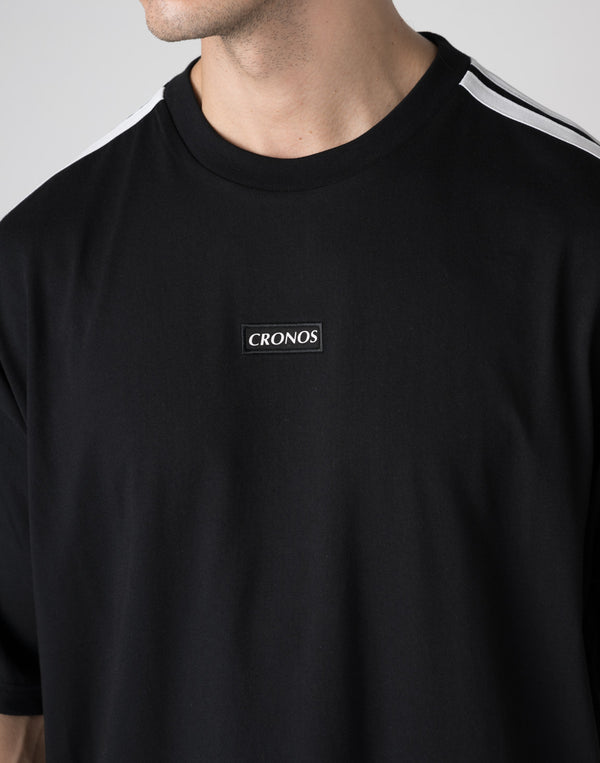 CRONOS DOUBLE STRIPES OVERSIZE T-SHIRTS【BLACK×YELLOW】