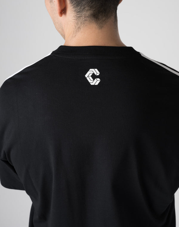 CRONOS DOUBLE STRIPES OVERSIZE T-SHIRTS【BLACK×YELLOW】