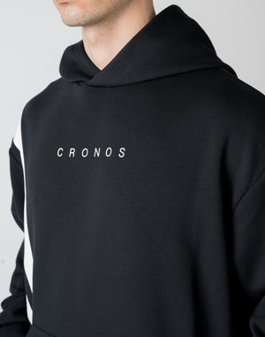 CRONOS 交替拼接連帽衫 [炭灰色]