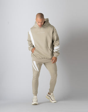 CRONOS ALTERNATING PANELS HOODIE【GREIGE】