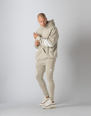 CRONOS ALTERNATING PANELS HOODIE【GREIGE】