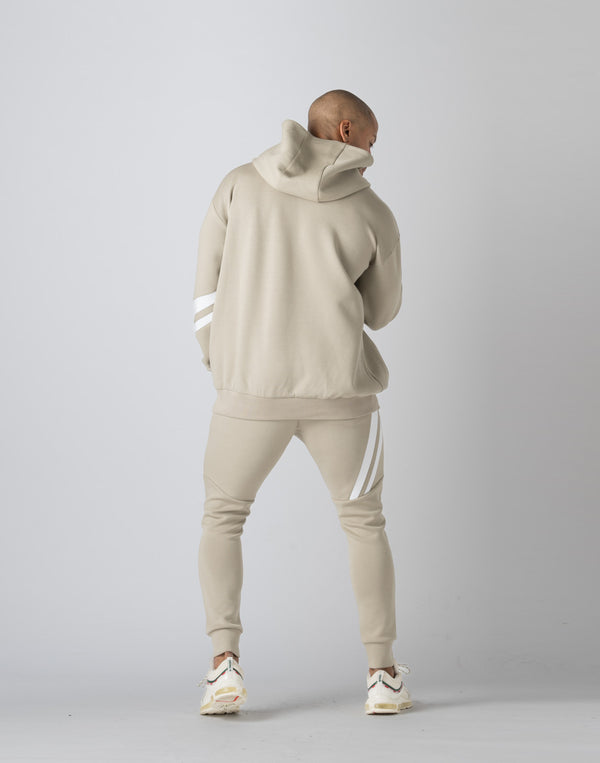CRONOS ALTERNATING PANELS HOODIE【GREIGE】