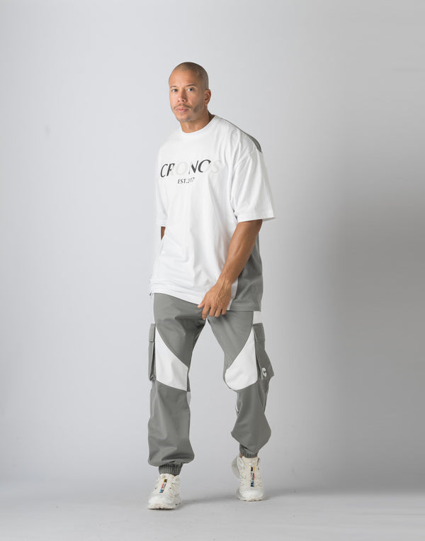 CRONOS FRONT BACK CONTRAST T-SHIRT【WHITE】