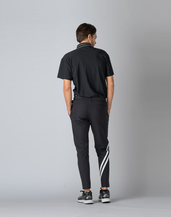 CRONOS BLACK STRIPED POLO SHIRT【BLACK】
