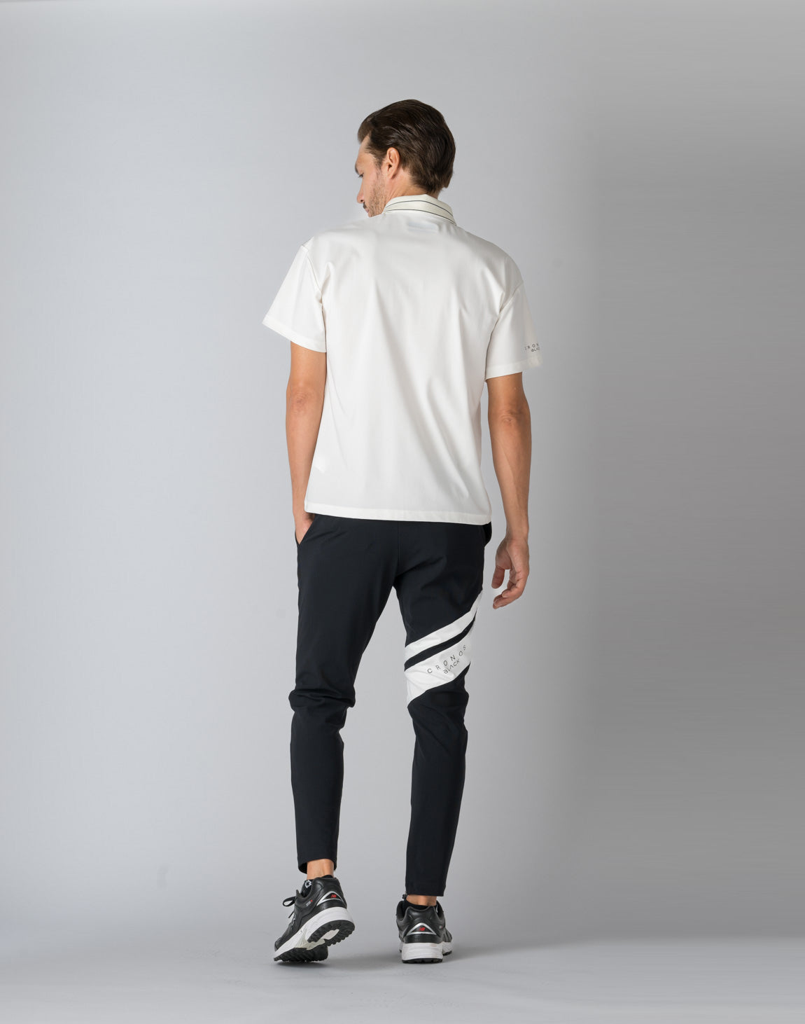 CRONOS BLACK STRIPED POLO SHIRT【WHITE】 – クロノス CRONOS