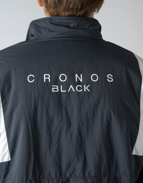 CRONOS 黑色直立式拉鍊外套 [黑色]