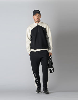 CRONOS BLACK COLOR-BLOCK DESIGN PANTS [BLACK]