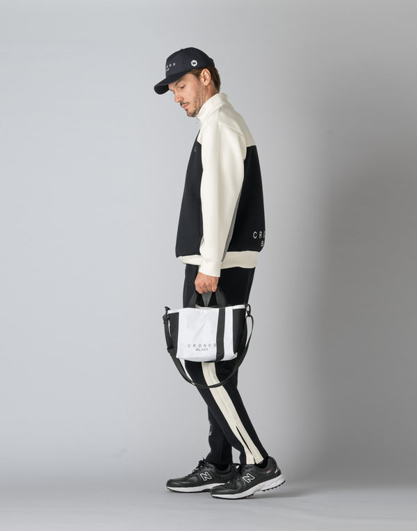 CRONOS BLACK COLOR-BLOCK DESIGN PANTS [BLACK]