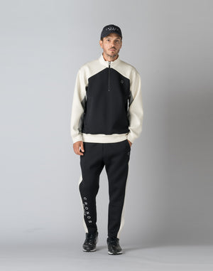 CRONOS BLACK COLOR-BLOCK DESIGN PANTS [BLACK]