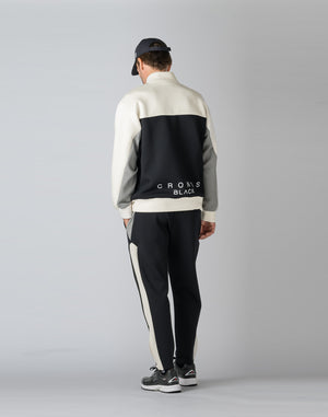 CRONOS BLACK COLOR-BLOCK DESIGN PANTS [BLACK]