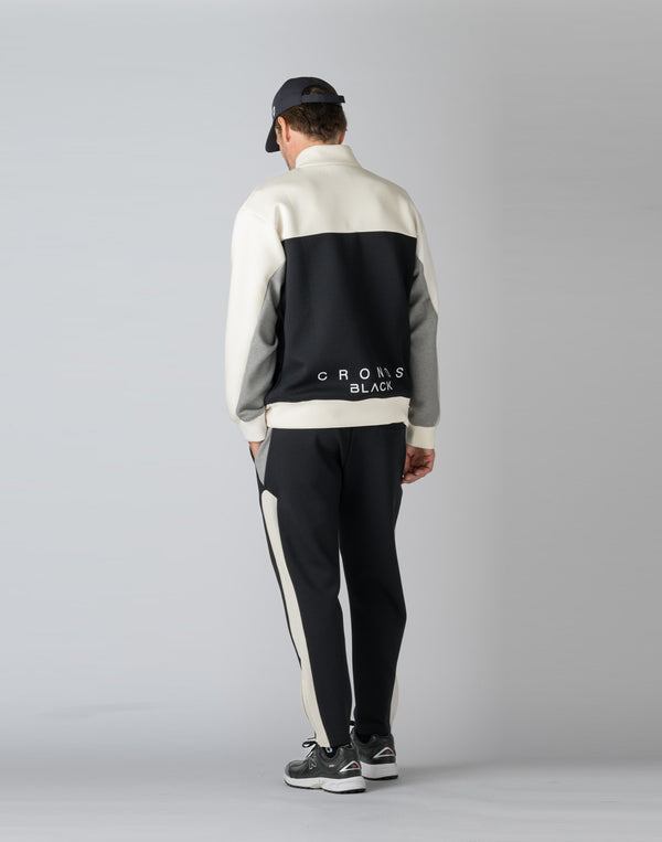 CRONOS BLACK COLOR-BLOCK DESIGN PANTS [BLACK]