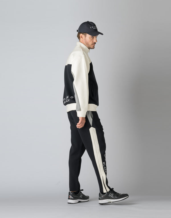CRONOS BLACK COLOR-BLOCK DESIGN PANTS [BLACK]