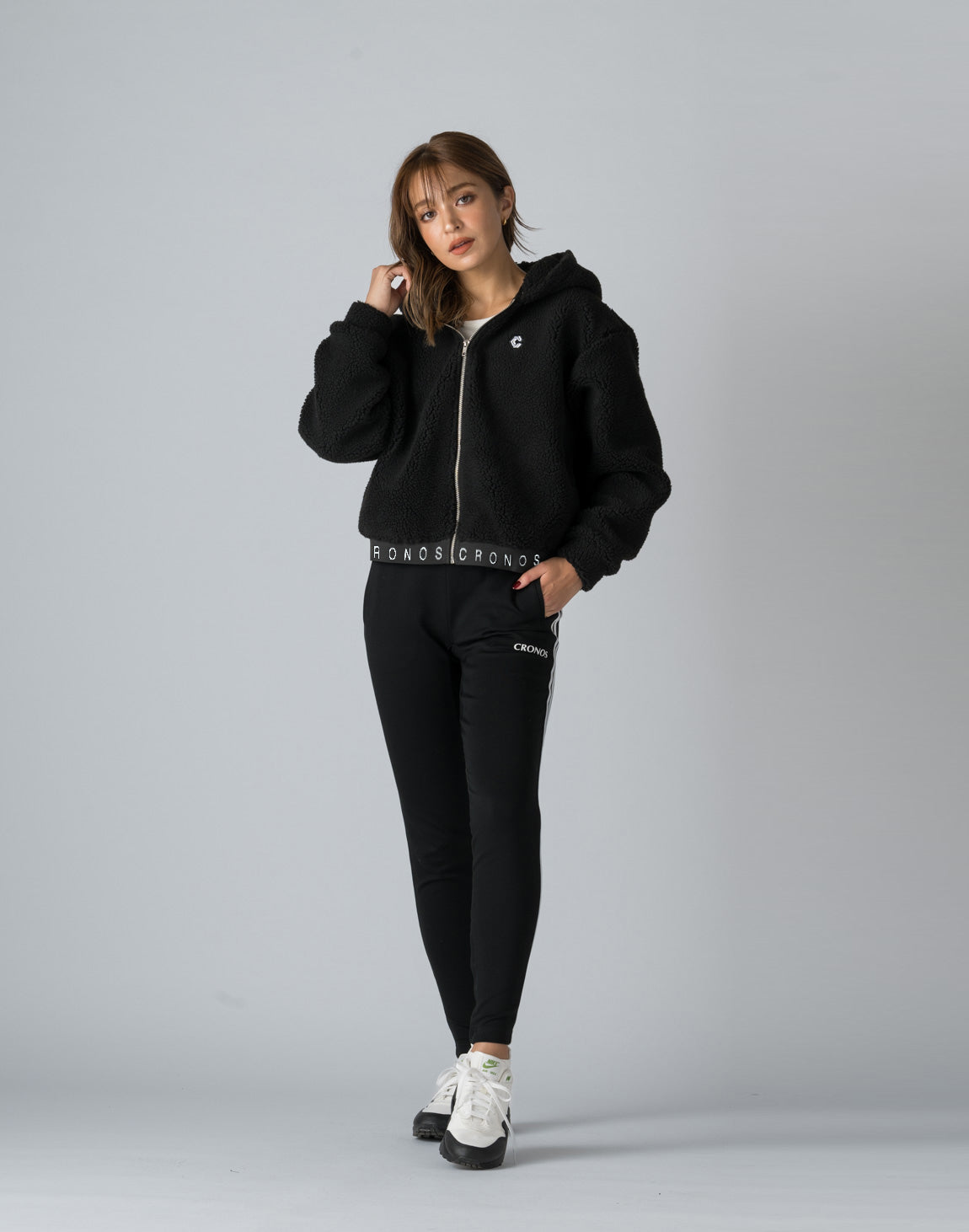 CRONOS WOMEN BOA ZIP HOODIE【BLACK】 – クロノス CRONOS Official Store