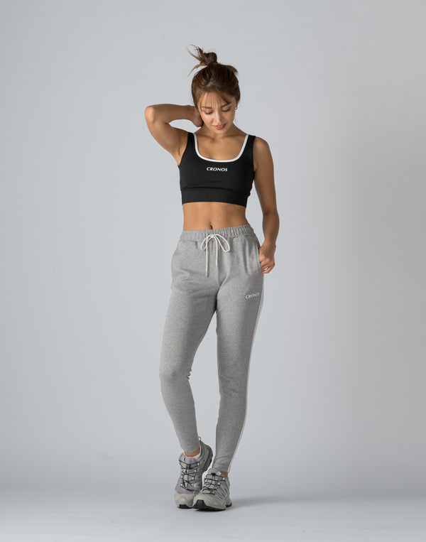 CRONOS WOMEN 2LINE STRETCH PANTS【GRAY】