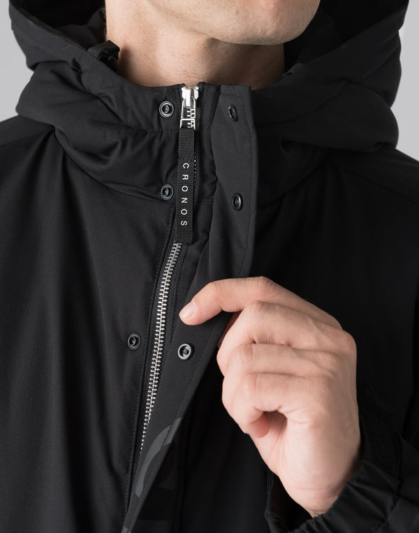 CRONOS Padded hooded jacket【BLACK】
