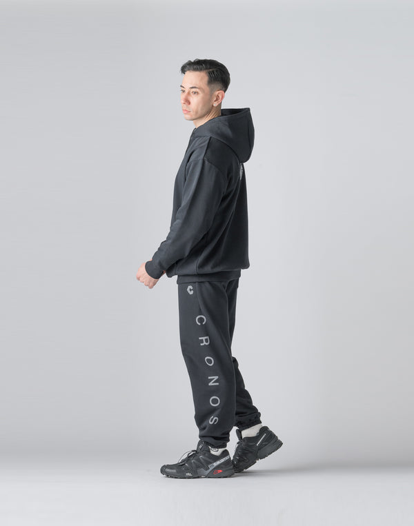 CRONOS Reflector Print Sweat Long Pants【BLACK】