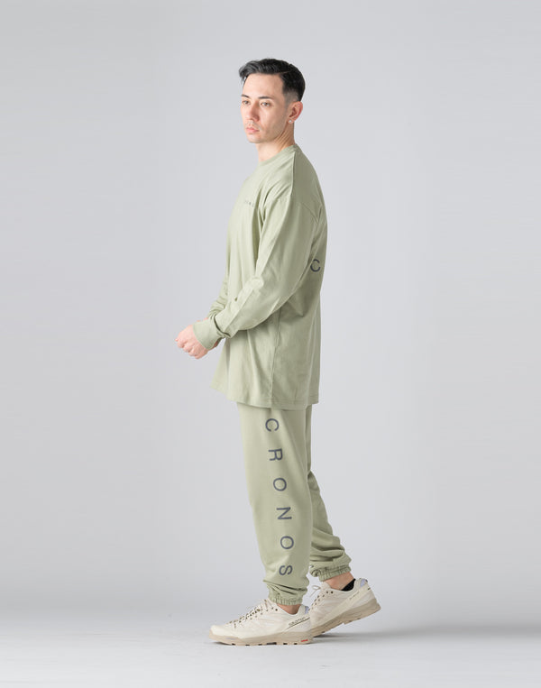 CRONOS Reflector Print Sweat Long Pants【SAGE】