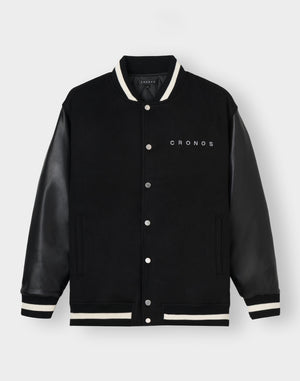 CRONOS STRETCH VARSITY JACKET [BLACK]