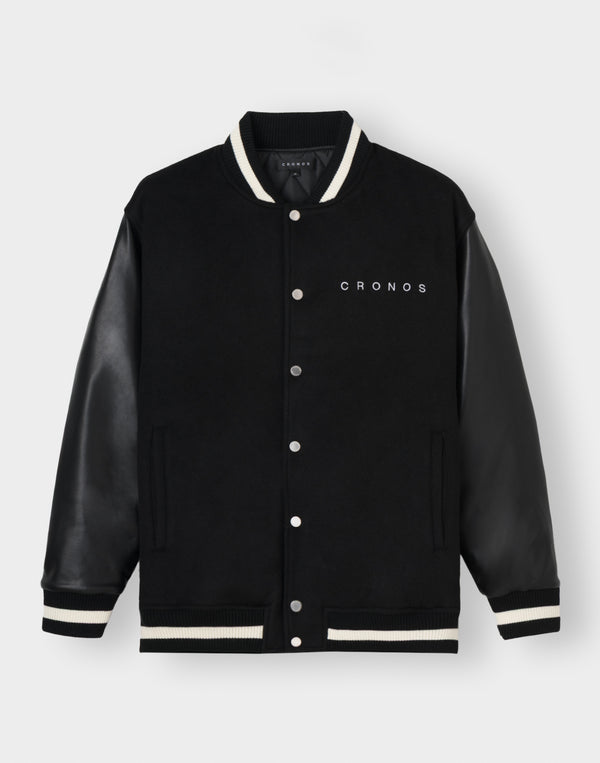 CRONOS STRETCH VARSITY JACKET [BLACK]