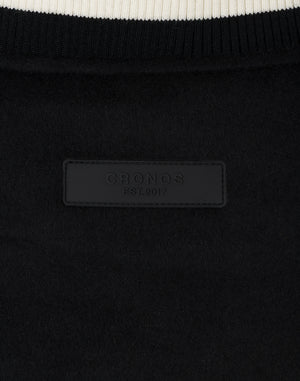 CRONOS STRETCH VARSITY JACKET [BLACK]