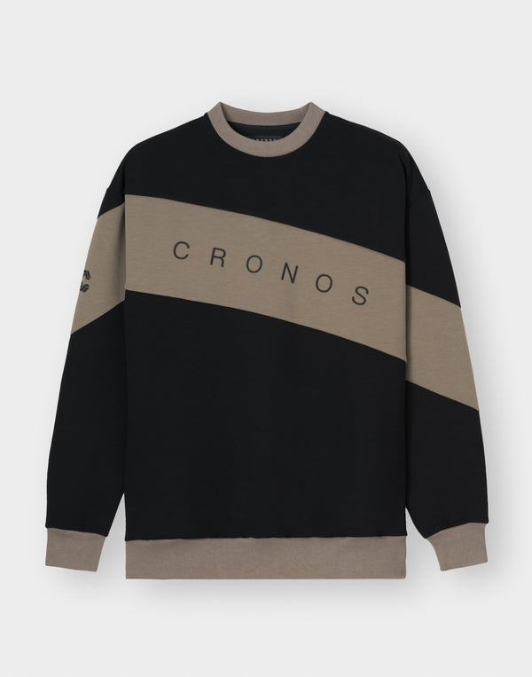CRONOS MODERN LITE SWEAT [BLACK×TAUPE]