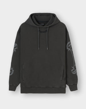 CRONOS BLACKLETTER HOODIE [V BLACK×WHITE]