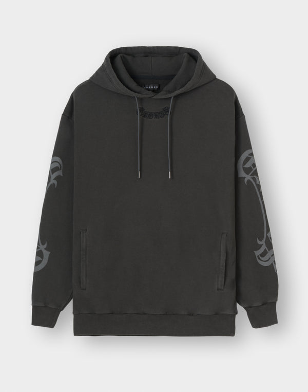 CRONOS BLACKLETTER HOODIE [V BLACK×WHITE]
