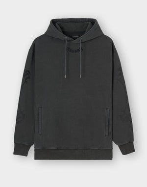 CRONOS BLACKLETTER HOODIE [V BLACK×BLACK]
