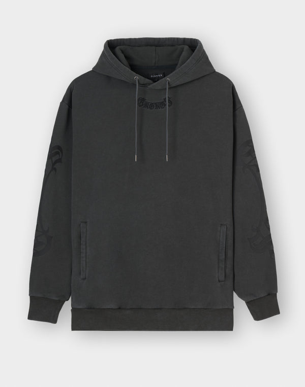 CRONOS BLACKLETTER HOODIE [V BLACK×BLACK]