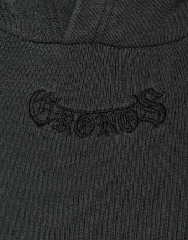 CRONOS BLACKLETTER HOODIE [V BLACK×BLACK]