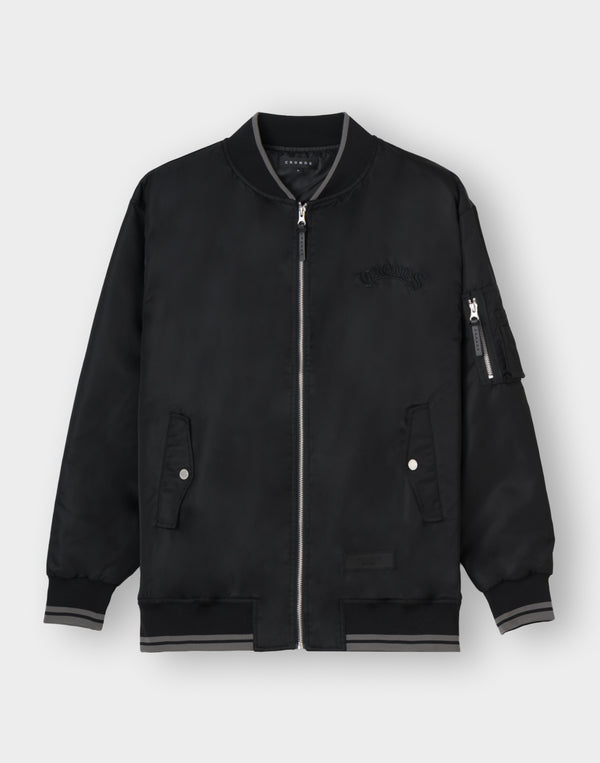 CRONOS BLACKLETTER MA-1 JACKET [BLACK]