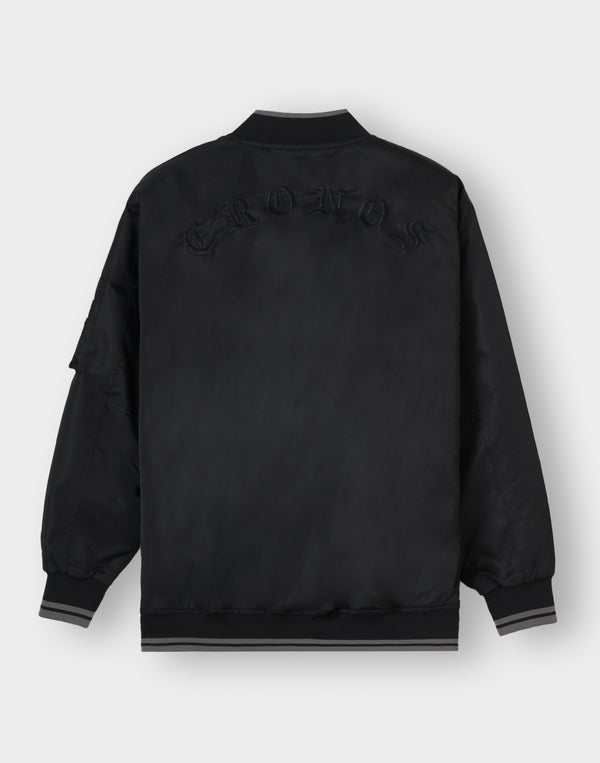 CRONOS BLACKLETTER MA-1 JACKET [BLACK]