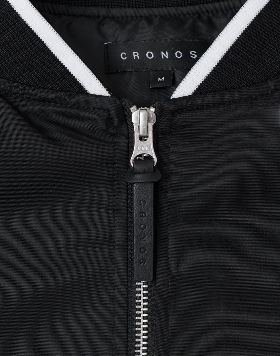 CRONOS ナイロンジャケット M ブラック/ホワイト CRONOS BLACKLETTER MA-1 JACKET【BLACK×WHITE】