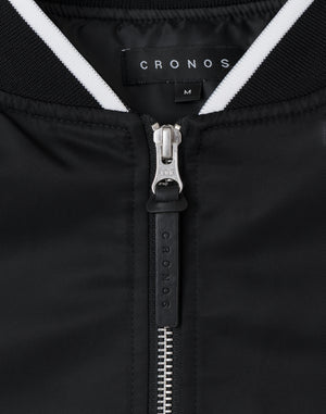 CRONOS BLACKLETTER MA-1 JACKET [BLACK×WHITE]