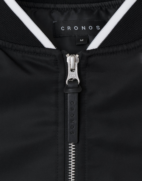 CRONOS BLACKLETTER MA-1 JACKET [BLACK×WHITE]