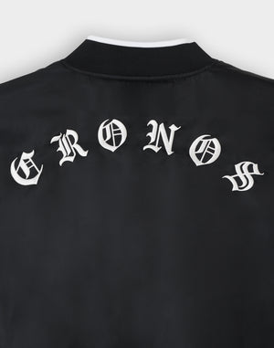 CRONOS BLACKLETTER MA-1 JACKET [BLACK×WHITE]