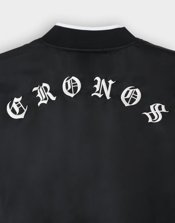 CRONOS BLACKLETTER MA-1 JACKET [BLACK×WHITE]